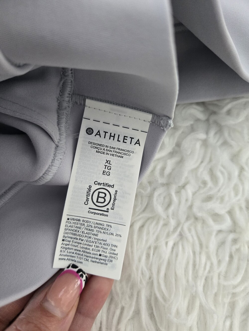 Athleta Breathe Longline Piping Bra designed for A–C cups. Color Galactic Grey. - Picture 6 of 7